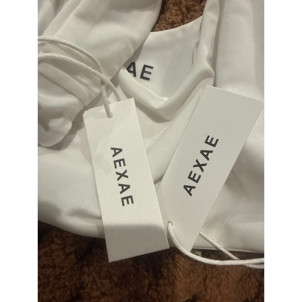 Aexae Magnum Cheeky Bikini Set White Size Small‎ NWT $200
